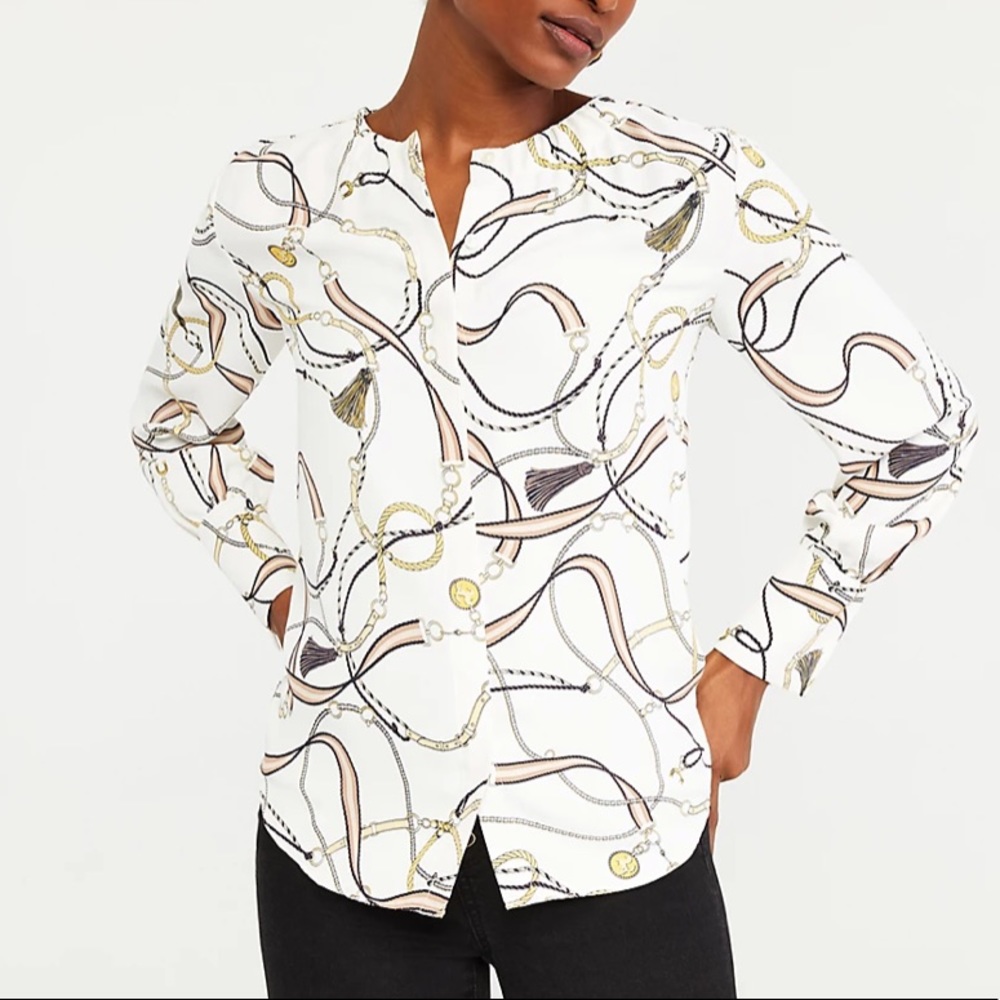 Ann Taylor blouse NWT cream colored print